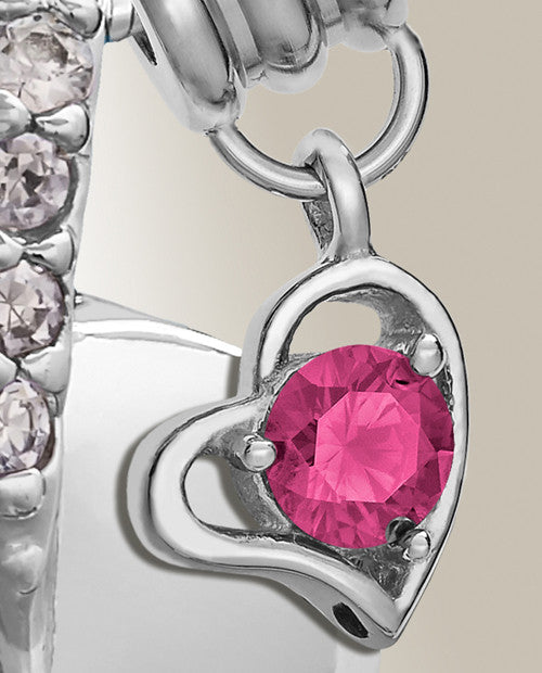 Silver October Heavenly Heart Cremation Jewelry