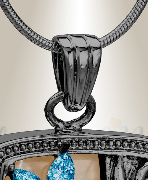 Black and Blue In Bloom Cremation Jewelry