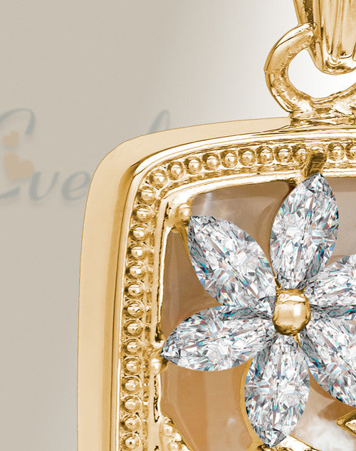 Gold and Clear In Bloom Cremation Jewelry