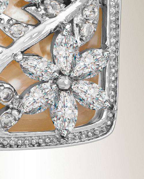 Silver and Clear In Bloom Cremation Jewelry