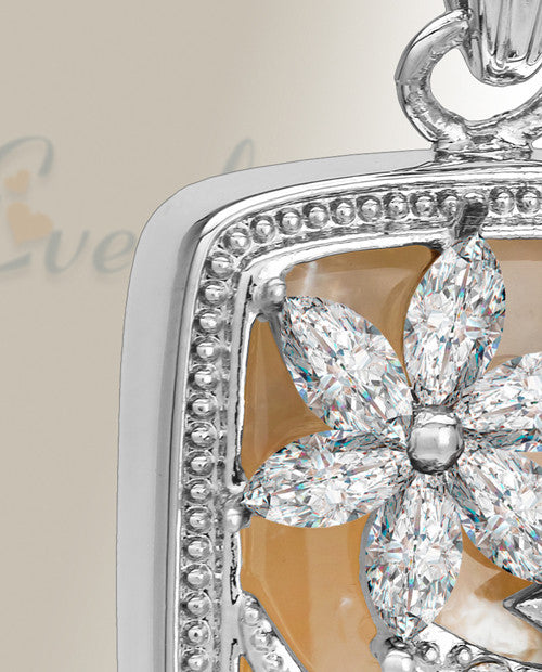 Silver and Clear In Bloom Cremation Jewelry