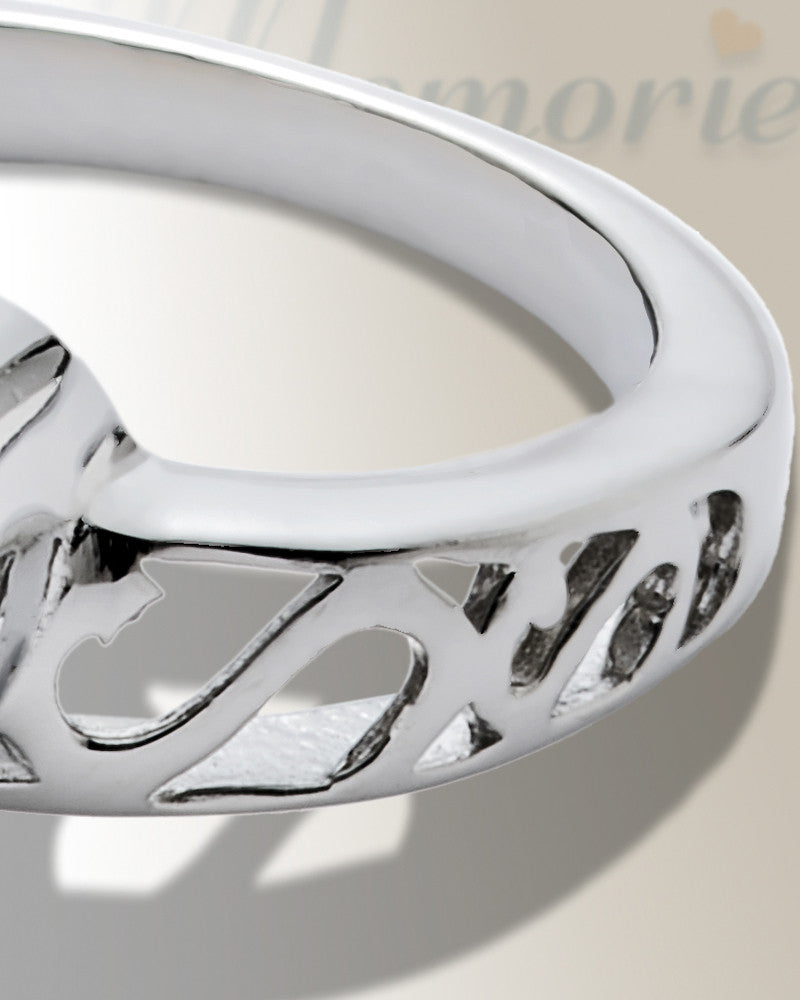 Women's Silver Simply Love Cremation Ring