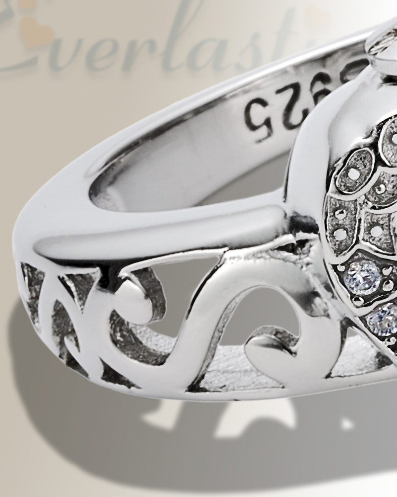 Women's Silver Winged Heart Cremation Ring
