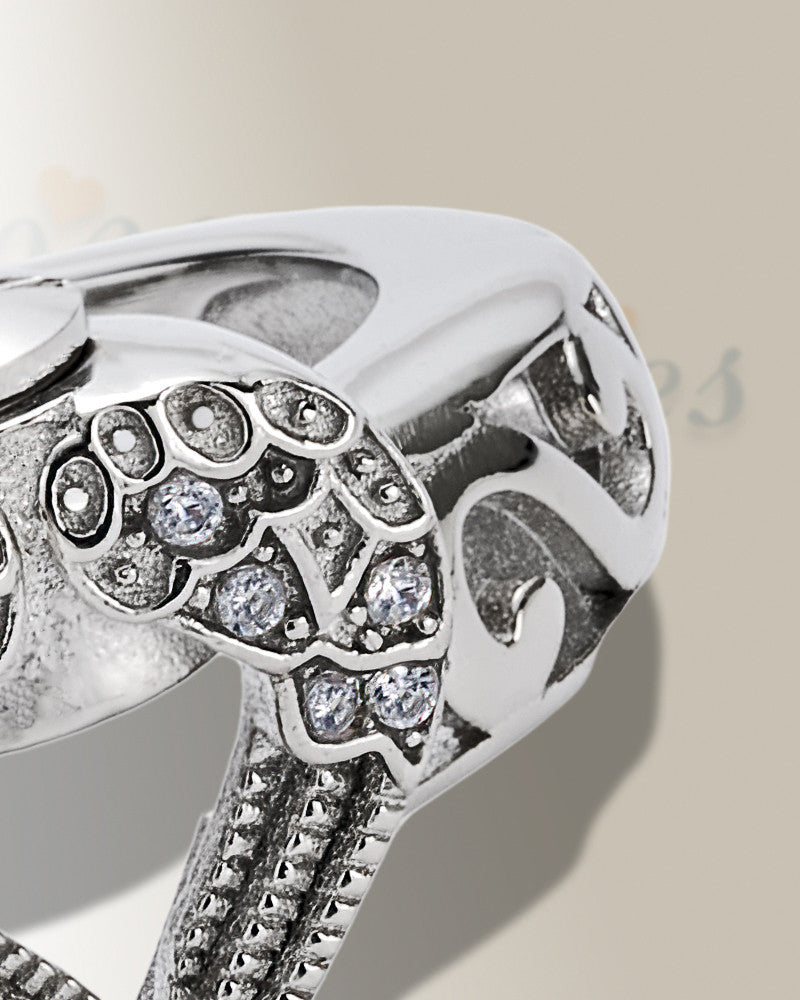 Women's Silver Winged Heart Cremation Ring