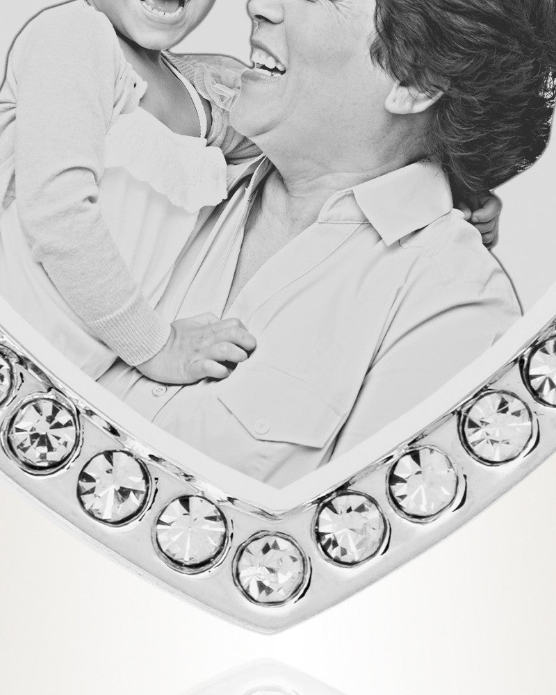 Birthstone Gem Heart August Photo Engraved Stainless Keepsake