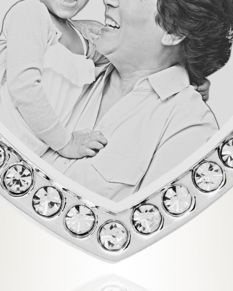 Birthstone Gem Heart March Photo Engraved Stainless Keepsake