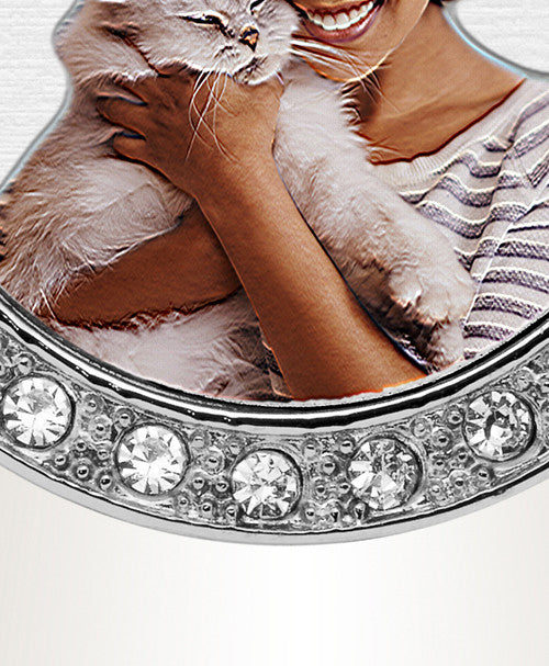 Pet Gem Circle Color Photo Engraved Stainless Keepsake