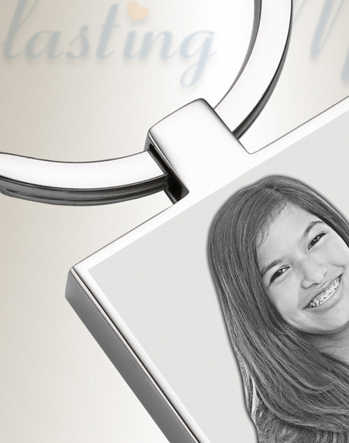 Stainless Steel Boxed Photo Engraved Keychain