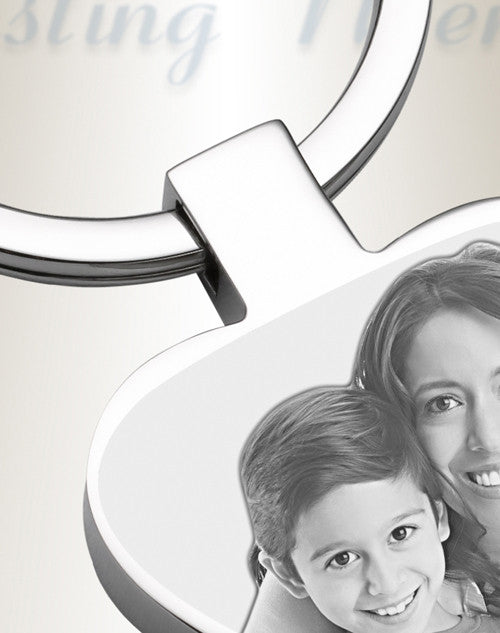 Full Heart Stainless Steel Photo Engraved Keychain