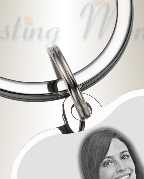 Heart Photo Engraved Keychain Stainless Keepsake