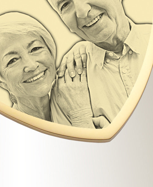 Heart Photo Engraved Keychain Gold Plated over Stainless Keepsake