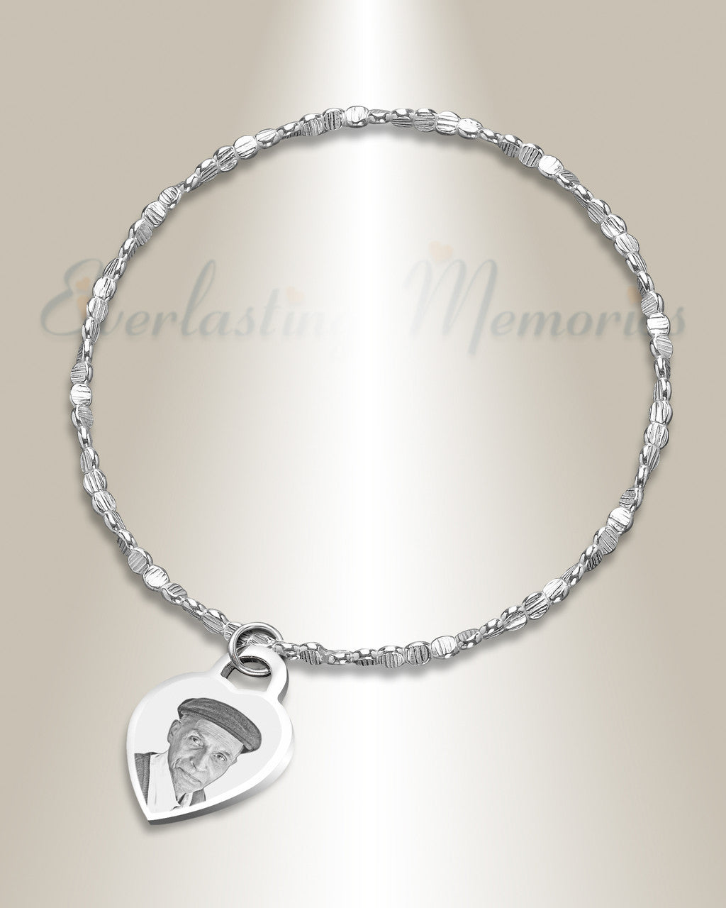 Luxurious Small Heart Picture Engraved Stainless Bracelet