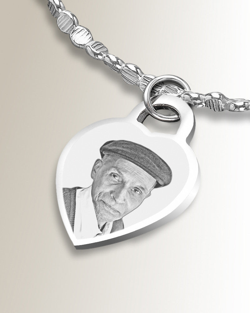 Luxurious Small Heart Picture Engraved Stainless Bracelet