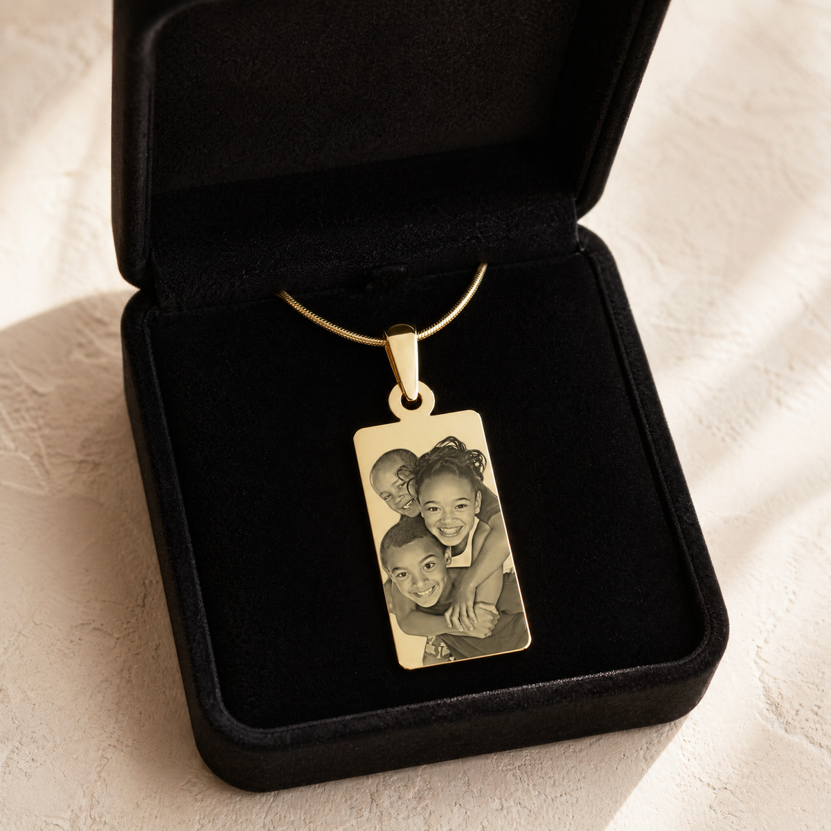 Gold Plated over Stainless Steel Tower Photo Pendant