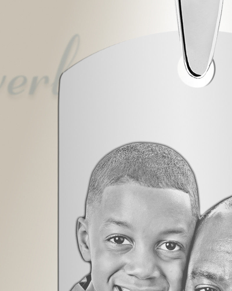 Small Dog Tag Stainless Steel Photo Pendant