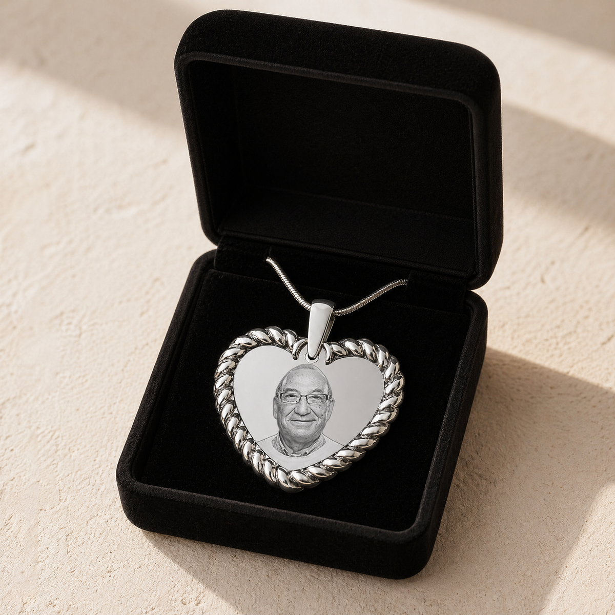Stainless Portrait Heart Photo Pendant