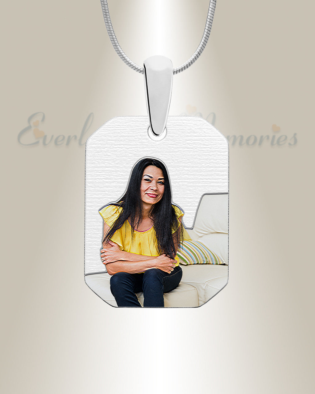 Silver Boxed Color Photo Engraved Pendant