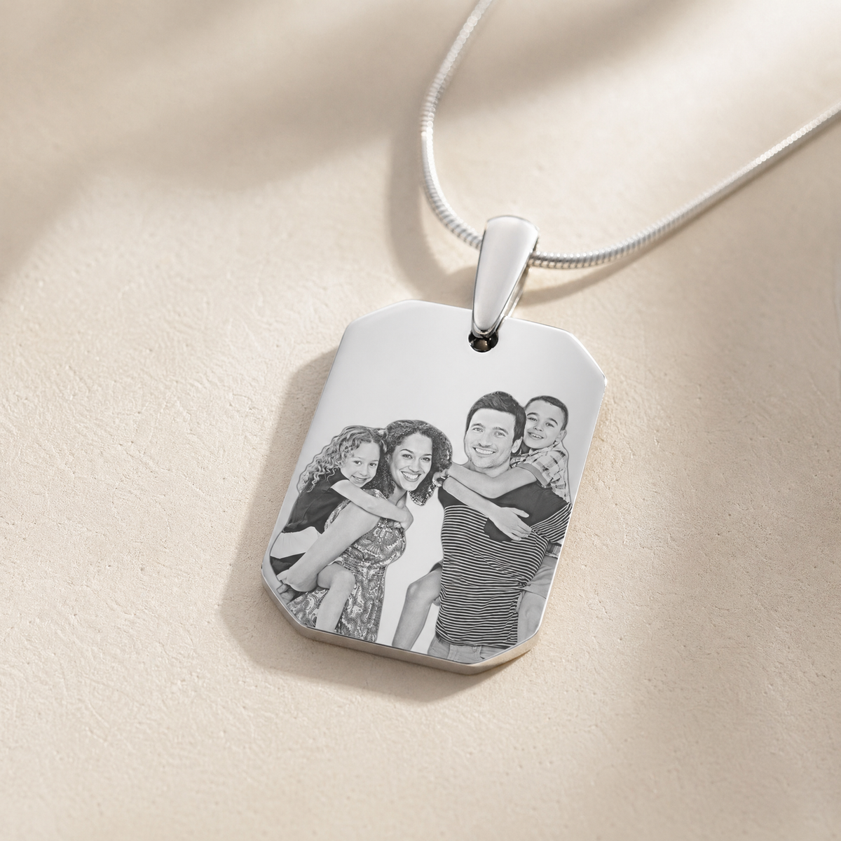 Stainless Steel Boxed Photo Engraved Pendant