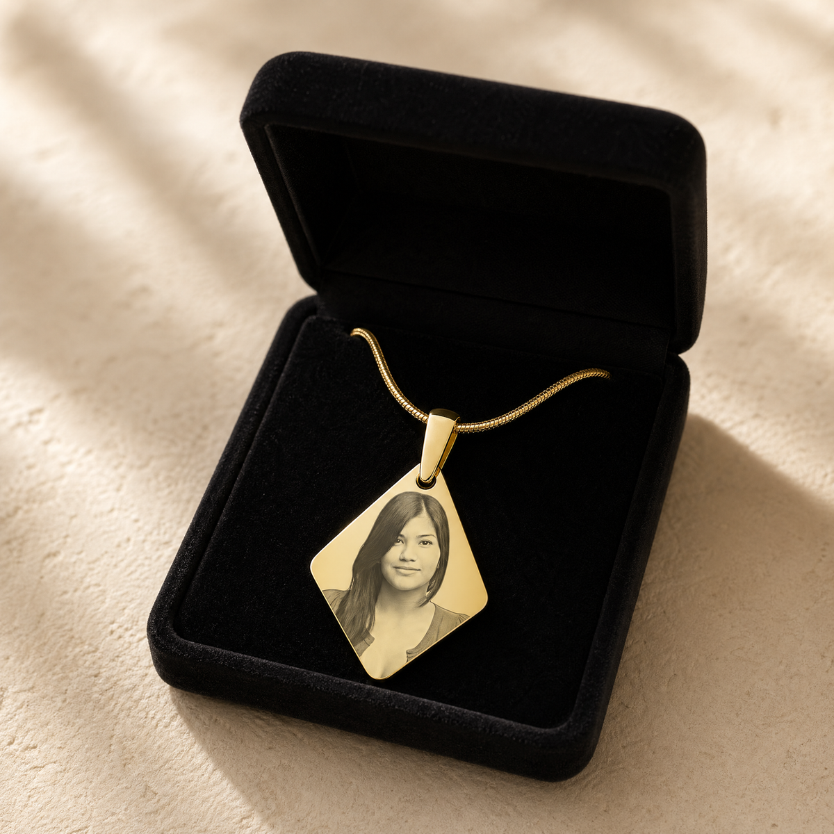 Gold Plated over Stainless Steel Fly Me A Kite Photo Pendant