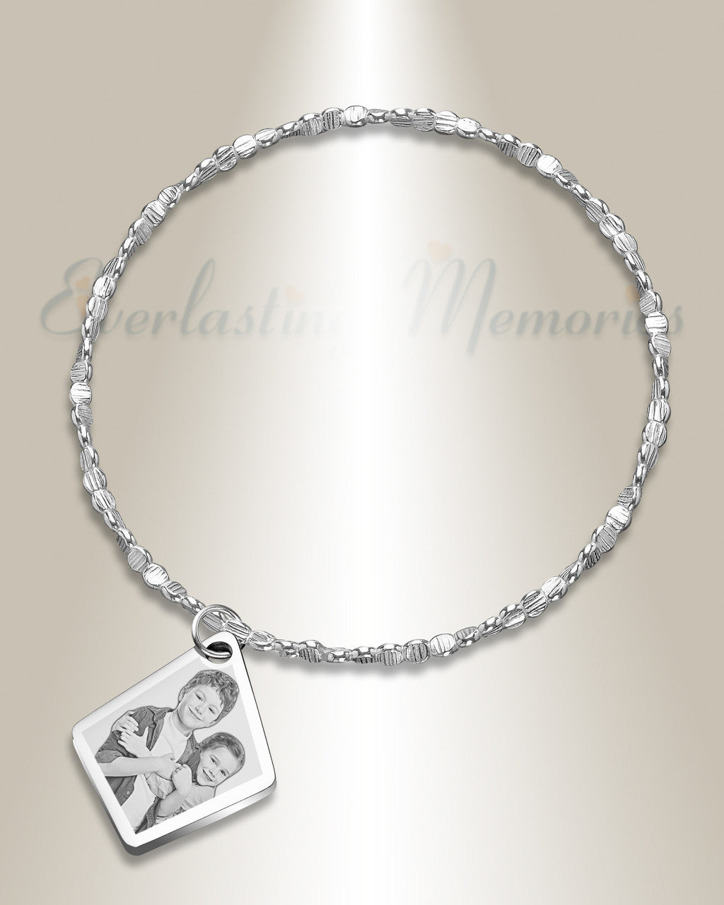 Luxurious Stainless Steel Fly Me A Kite Photo Engraved Bracelet