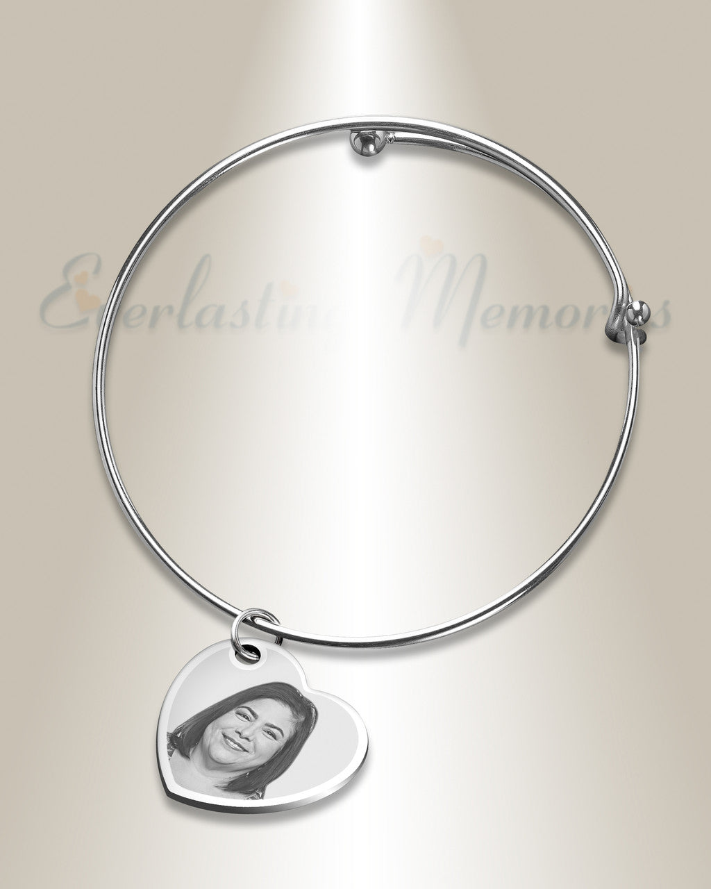 Sophisticated Stainless Steel Heartfelt Photo Pendant Bracelet