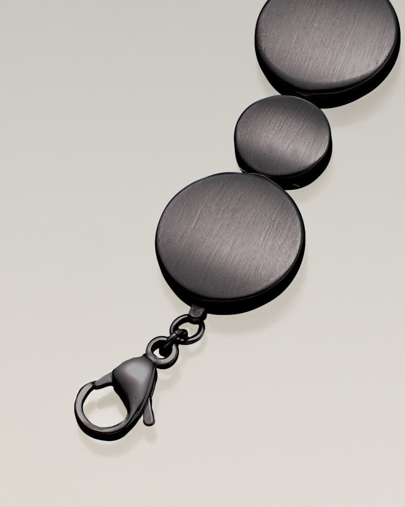 Black Satin At Peace Bracelet Cremation Jewelry