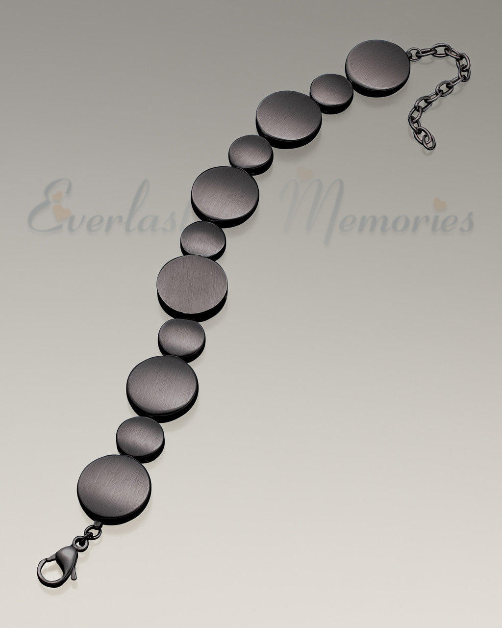 Black Satin At Peace Bracelet Cremation Jewelry