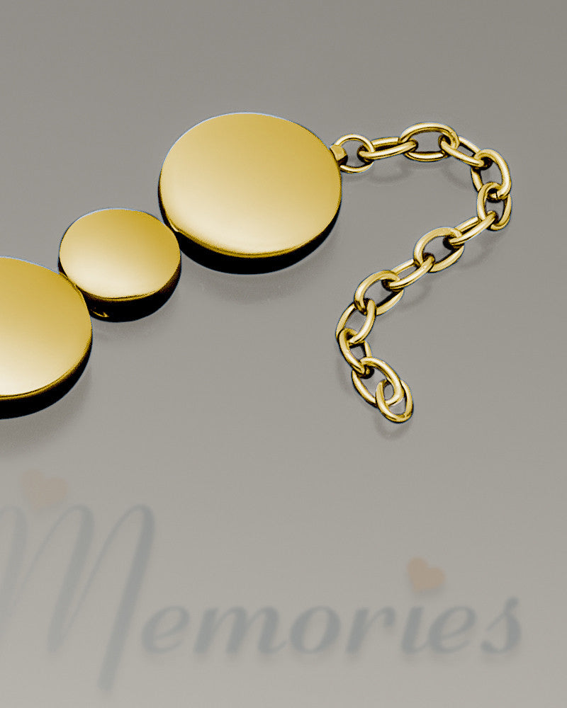Polished Gold At Peace Bracelet Cremation Jewelry