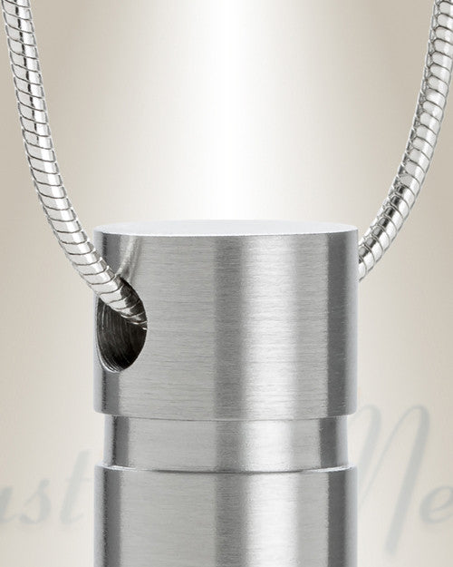 Stainless Carved Cylinder Cremation Jewelry