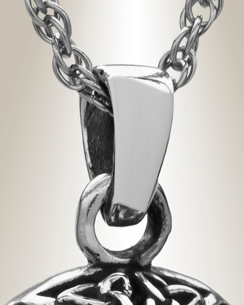 White Gold Celtic Round Cremation Jewelry