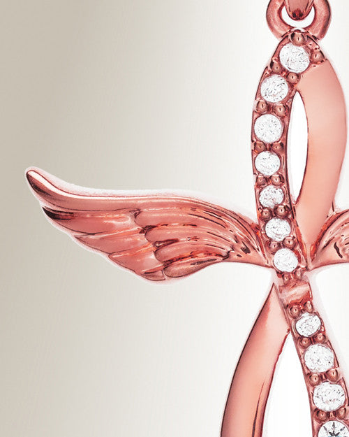 Rose Gold Splendor Cross Urn Pendant