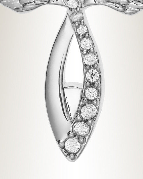 14K White Gold Splendor Cross Urn Pendant