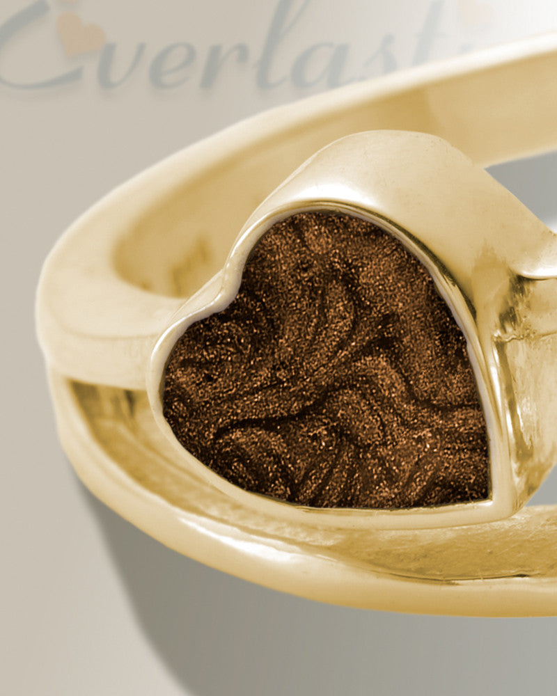 Solid 14K Gold Women's Thornley Ash Ring with Carob