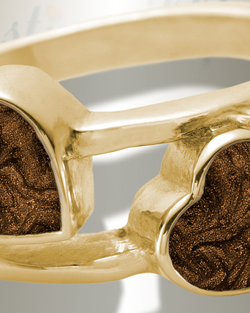 Solid 14K Gold Women's Thornley Ash Ring with Carob