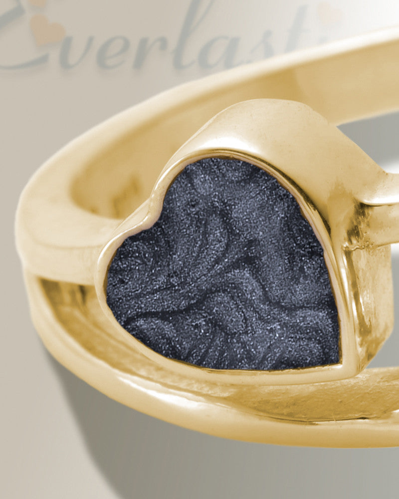 Solid 14K Gold Women's Thornley Ash Ring with Slate