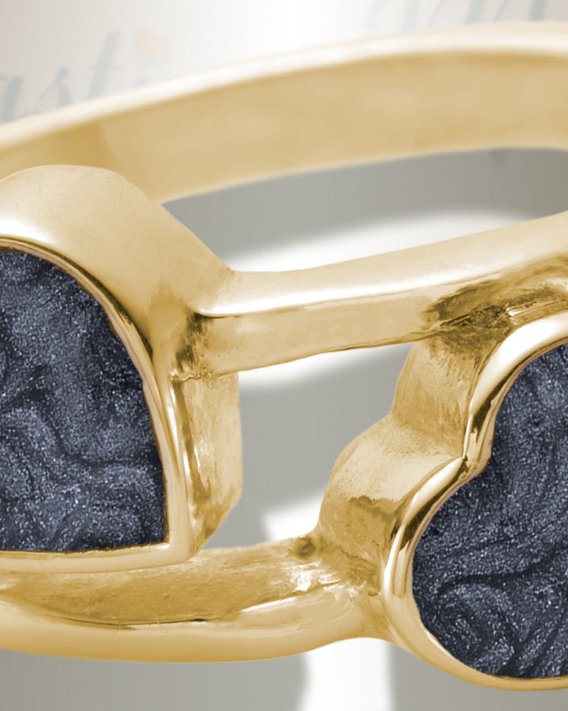 Solid 14K Gold Women's Thornley Ash Ring with Slate