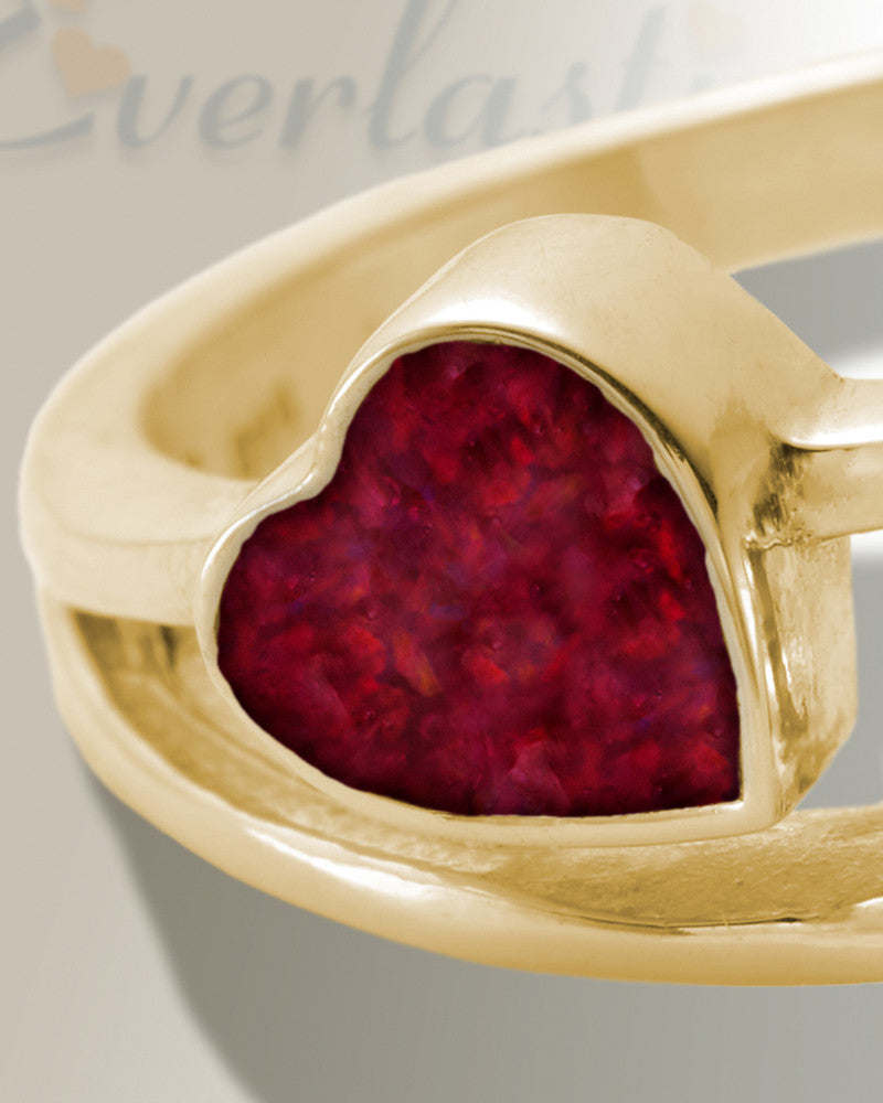 Solid 14K Gold Women's Thornley Ash Ring with Scarlet Pearl Opal