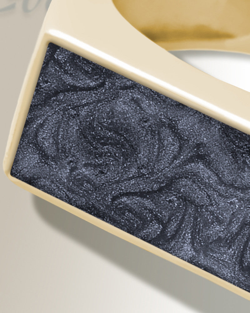 Solid 14K Gold Men's Drexel Ash Ring with Slate