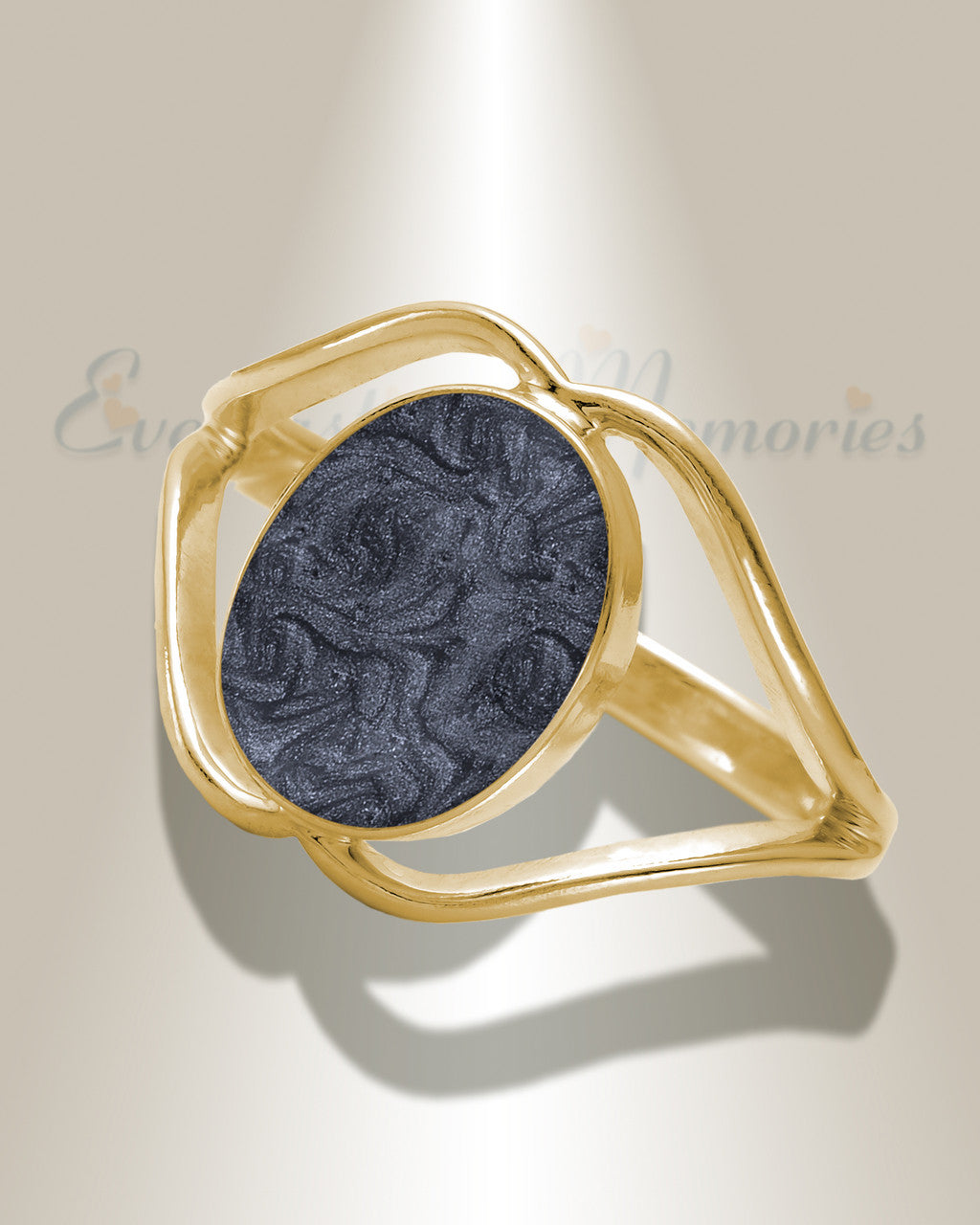 Solid 14K Gold Women's Spinnacker Ash Ring with Slate