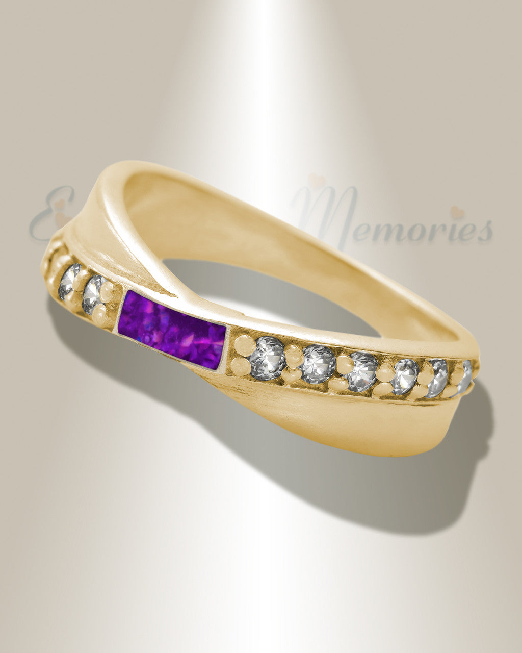 Solid 14K Gold Women's Claiborne Ash Ring with Lilac Pearl Opal