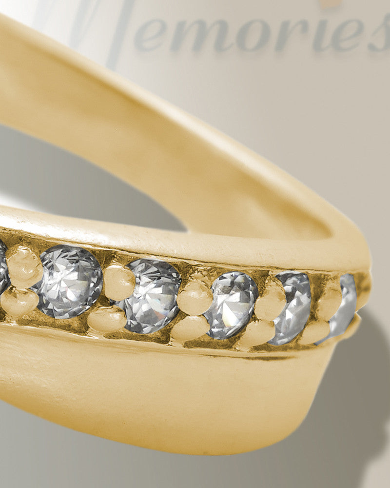Solid 14K Gold Women's Claiborne Ash Ring with Opal Blue Waters