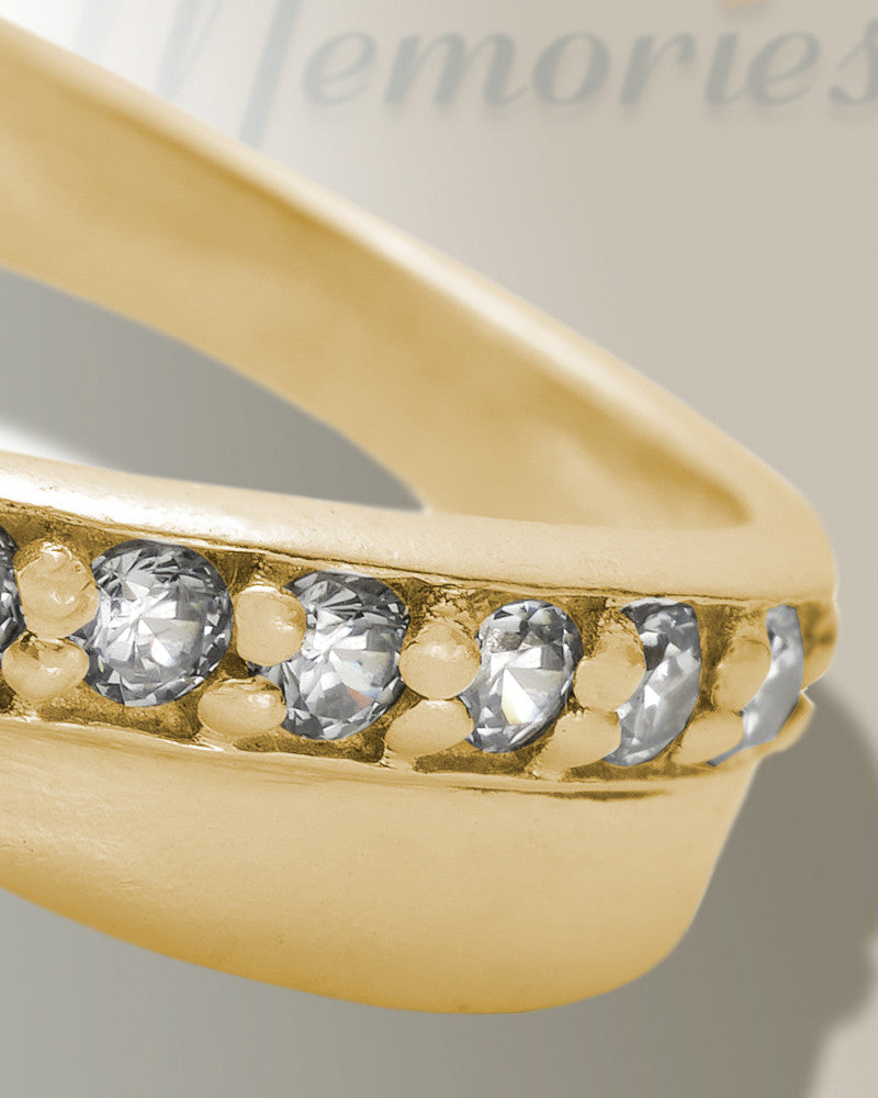 Solid 14K Gold Women's Claiborne Ash Ring with Aqua