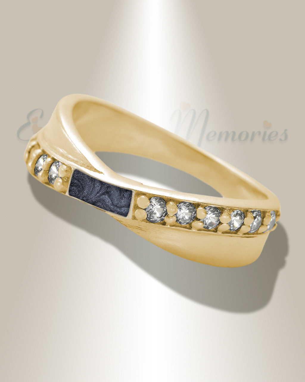 Solid 14K Gold Women's Claiborne Ash Ring with Slate