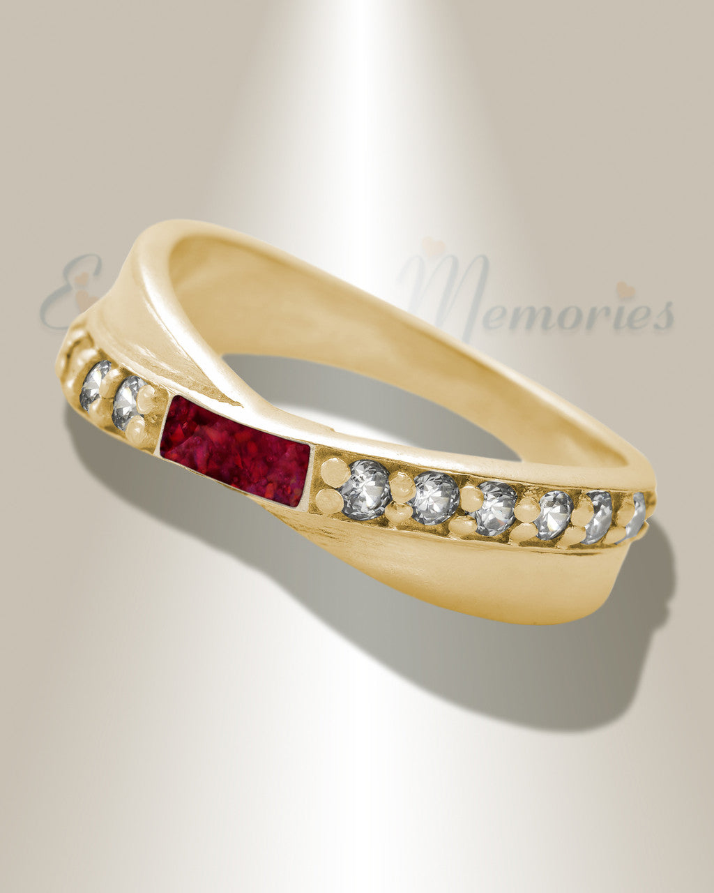 Solid 14K Gold Women's Claiborne Ash Ring with Scarlet Pearl Opal