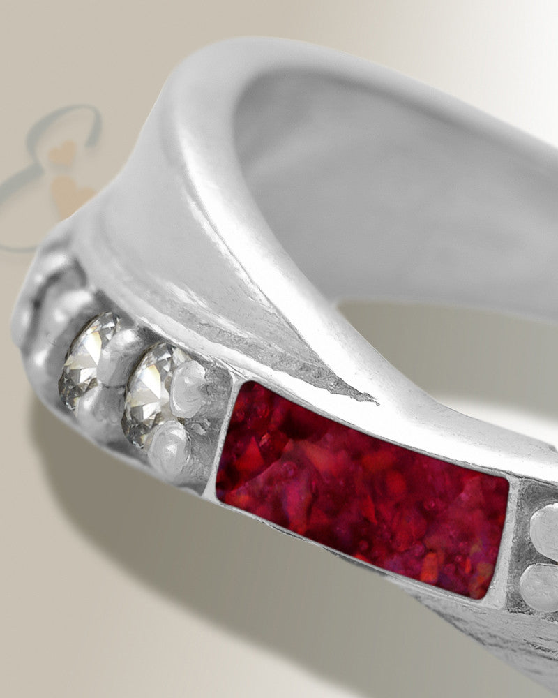 Women's Sterling Silver Claiborne Ash Ring with Scarlet Pearl Opal