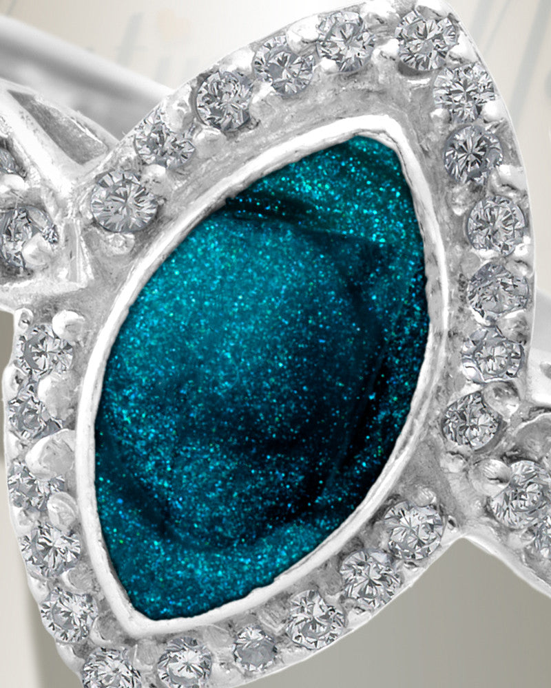 Women's Sterling Silver Sanctuary Ash Ring with Aqua