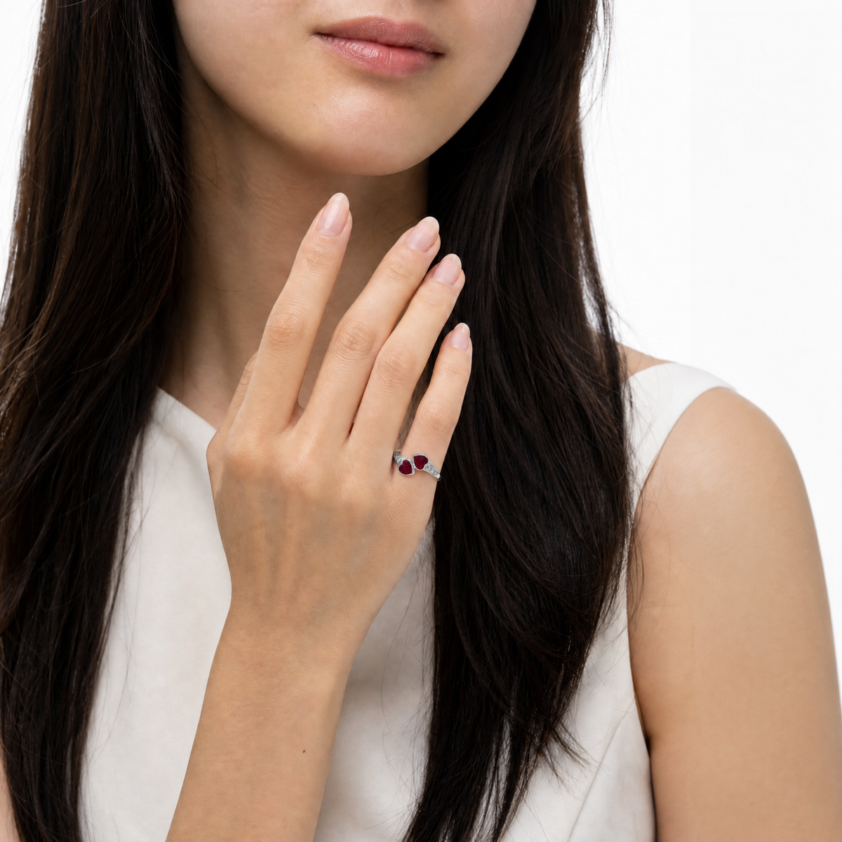 Solid 14K Gold Women's Rosalia Ash Ring with Lilac Pearl Opal