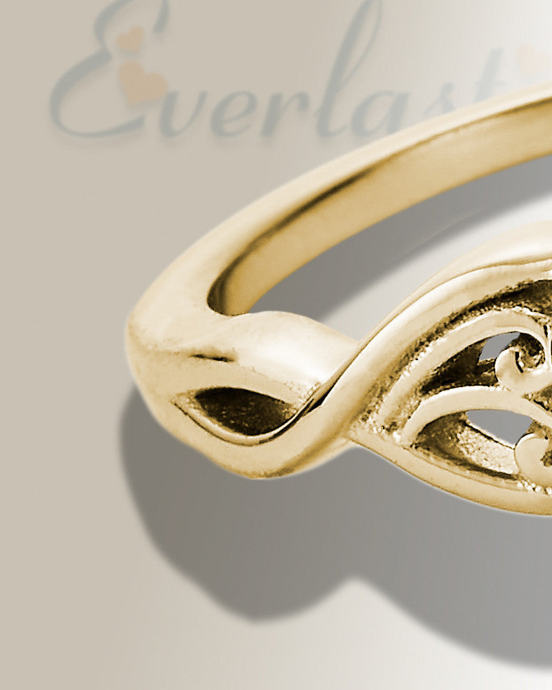 Solid 14K Gold Women's Katina Ash Ring with Aqua