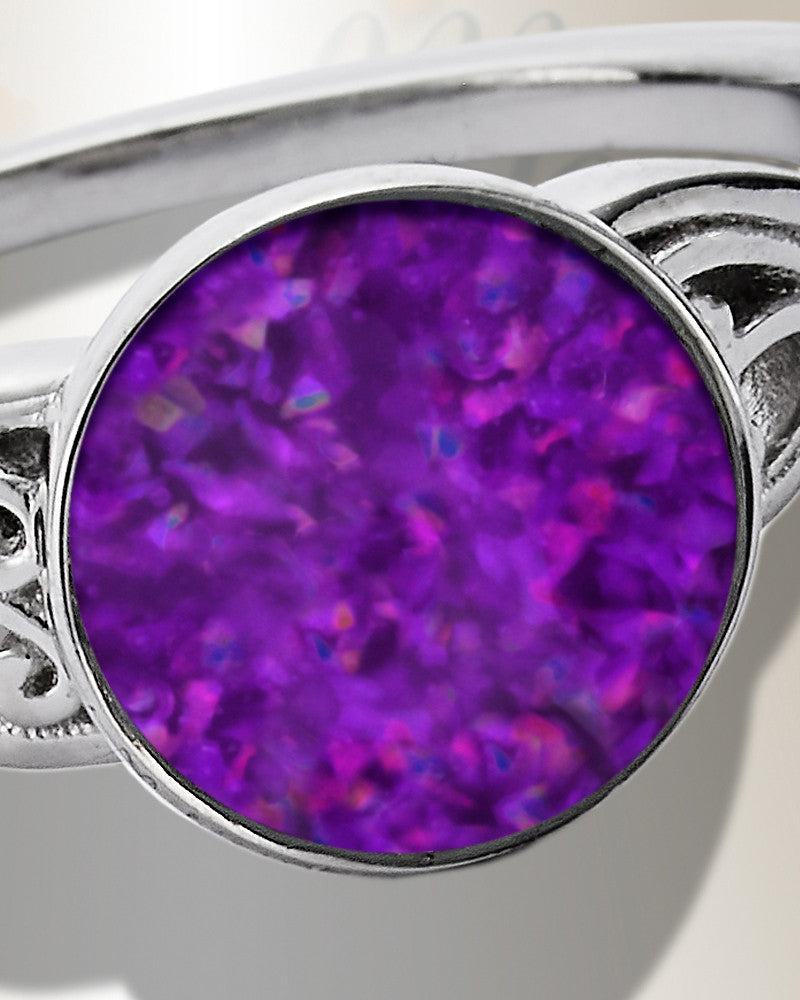 Women's Sterling Silver Katina Ash Ring with Lilac Pearl Opal