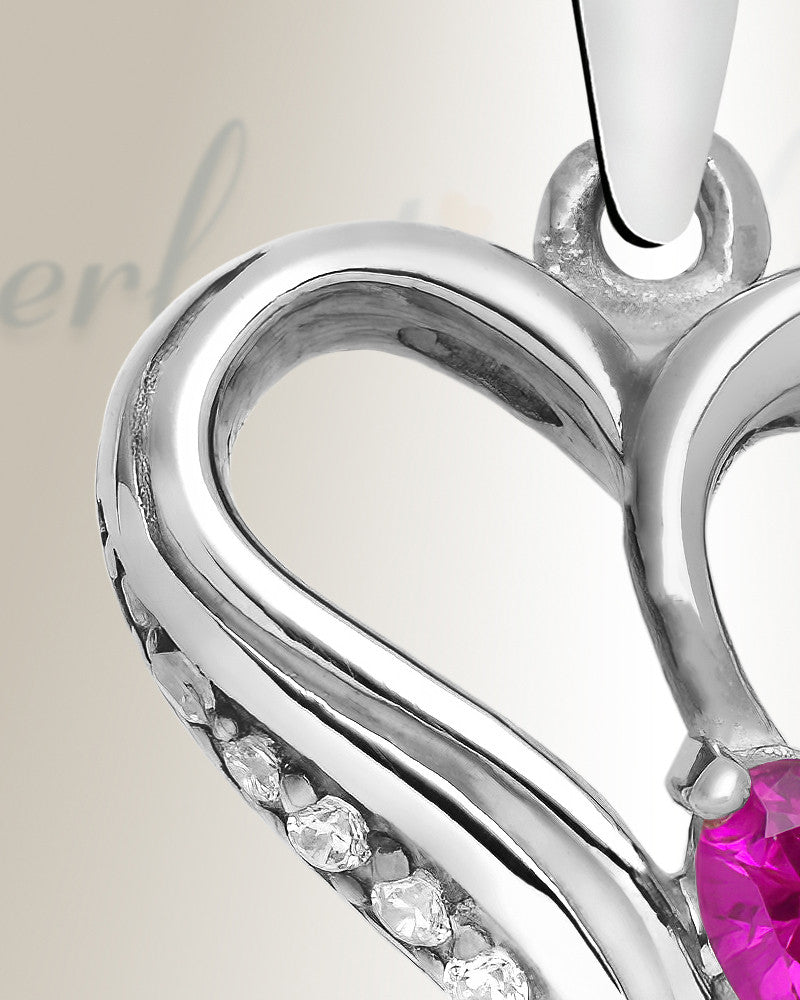 Sterling Silver Marlette Heart Cremation Urn Pendant